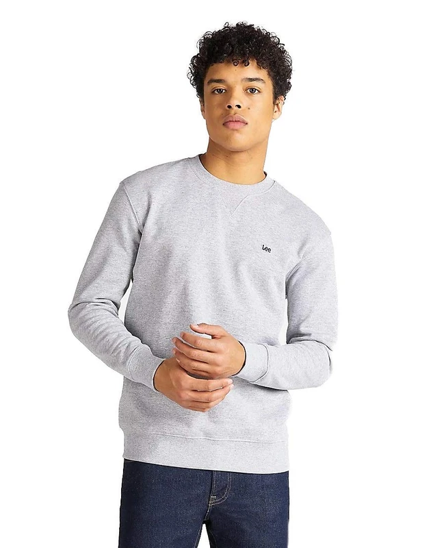 Lee Men's PLAIN CREW SWS Sweatshirts, Grey Mele, XXXL