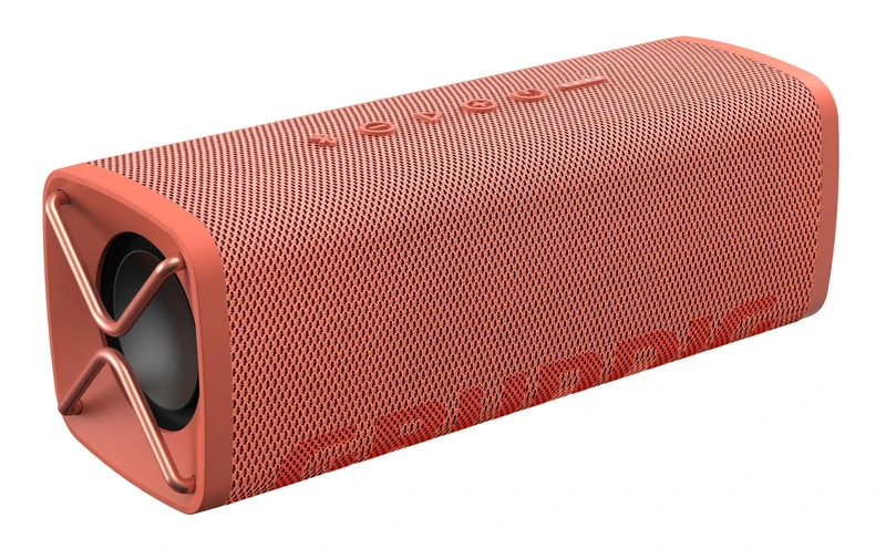 Grundig GBT Club Coral - Bluetooth speaker, soundbox, bass, 20 W RMS total power output, up to 20 meters range, more than 20 hours battery life, power bank function, waterproof, red