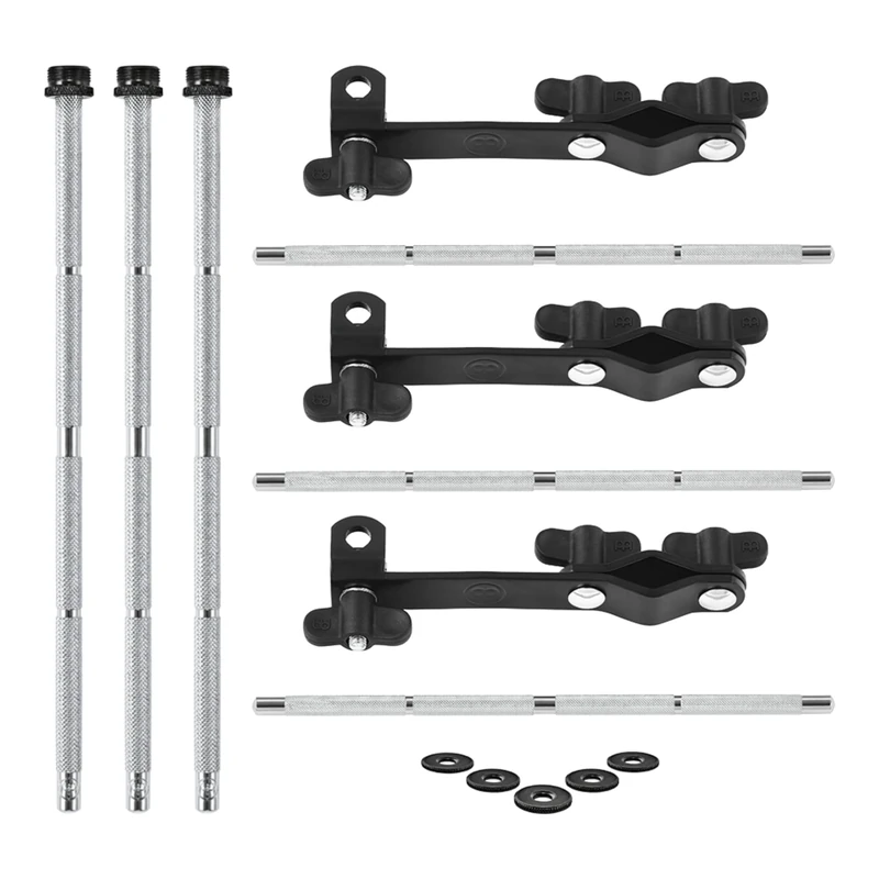 Meinl Percussion Microphone Clamp Set - Mounting Set for Microphone for Cymbal Stands - Steel, Black (MPMCS)