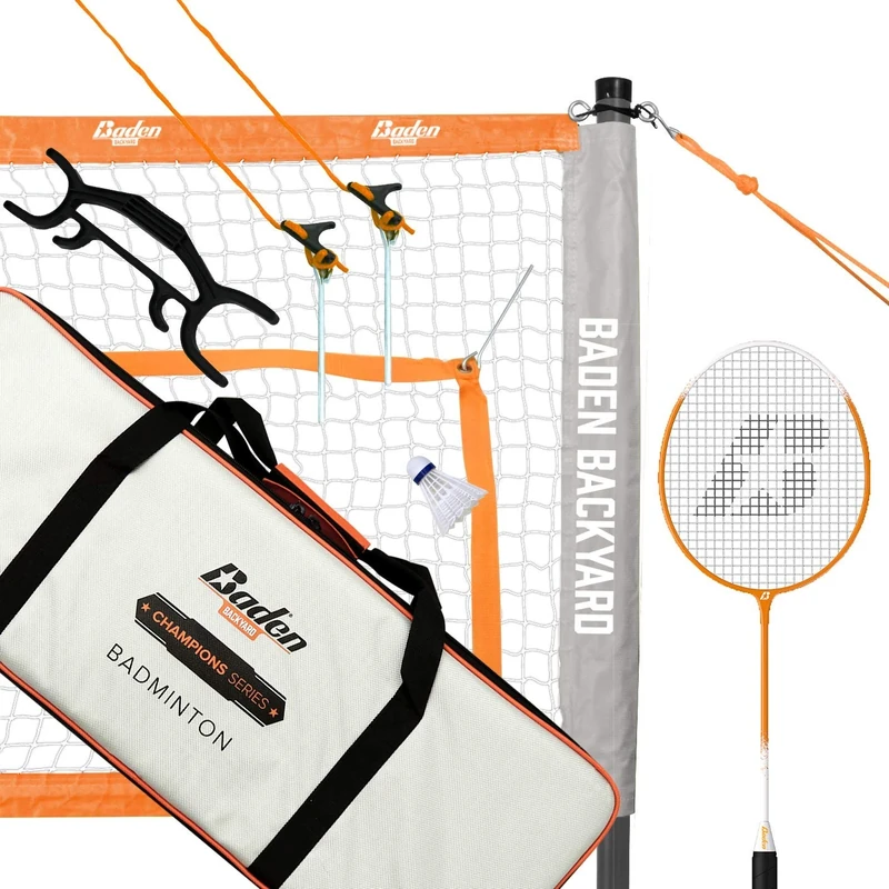 Baden Champions Badminton Set, Orange/Grey