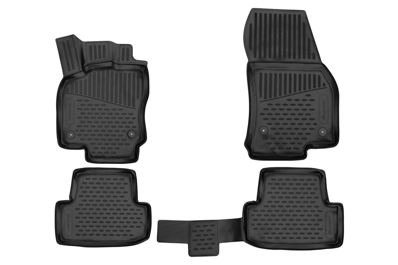 Element EXP.ELEMENT3D02444210k 3D Rubber Floor Mats for Skoda Karoq Scout 2020 – Set of 4, Black, Fit