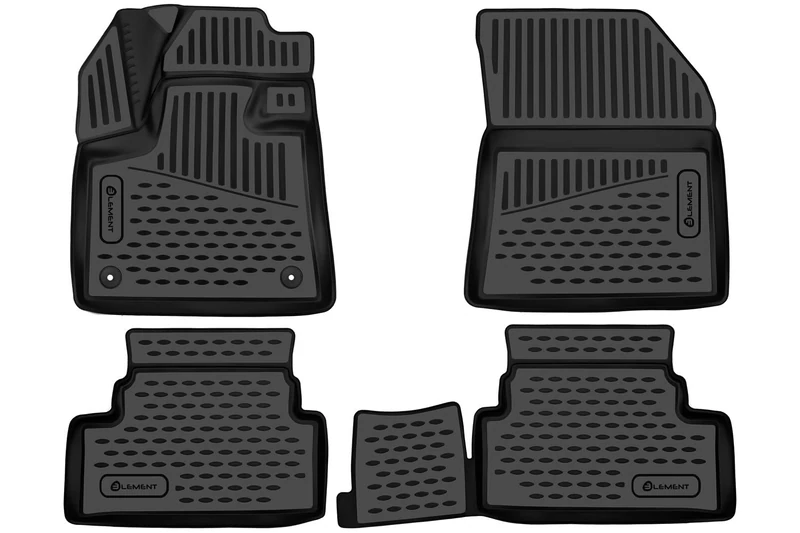 Element EXP.ELEMENT3D01701210k 3D Premium Anti-Slip Rubber Floor Mats for Toyota C-HR 2017-> Front-Wheel Drive Black Fit