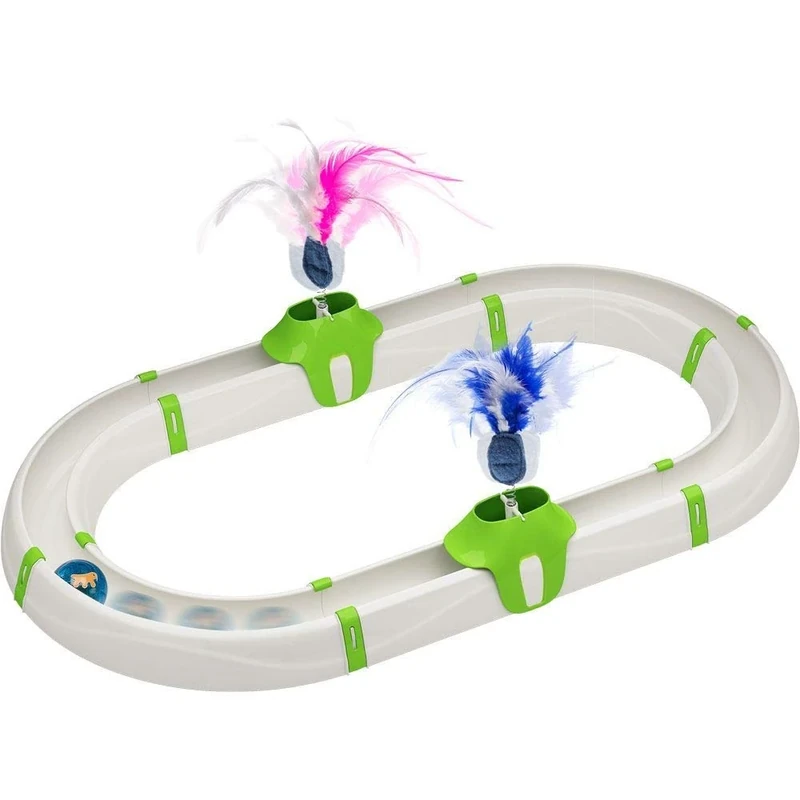 Ferplast Interactive Cat Toy TURBINE Cat Teaser Ball Toy with Luminous Ball Included, Modular, 72 x 40 cm