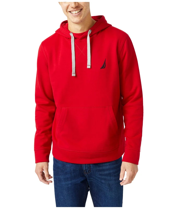 Nautica Men's J-Class Logo Fleece Hoodie - red - S