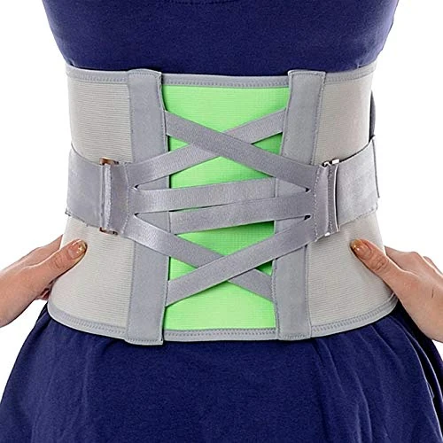 Amsahr Comfortable Spandex and Nylon Material | Adjustable Lumber Waist Protector Support Lower Back Brace for Back Spine Pain Relief | Soft Breathable Customized Sport Waist Support - Large (Pair) - Image 1