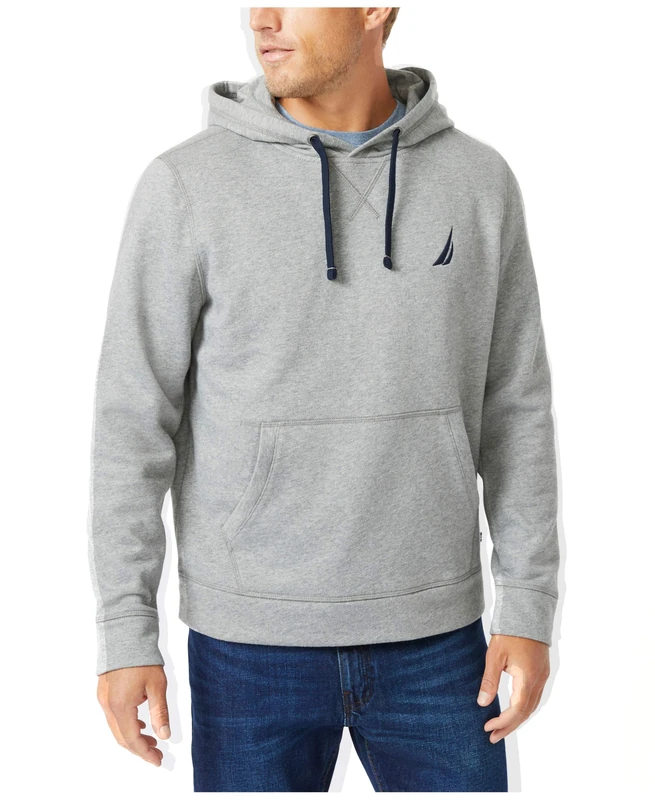 Nautica mensK03092Nautica Men's J-class Logo Fleece Hoodie Men's J-Class Logo Fleece Hoodie - Grey - S