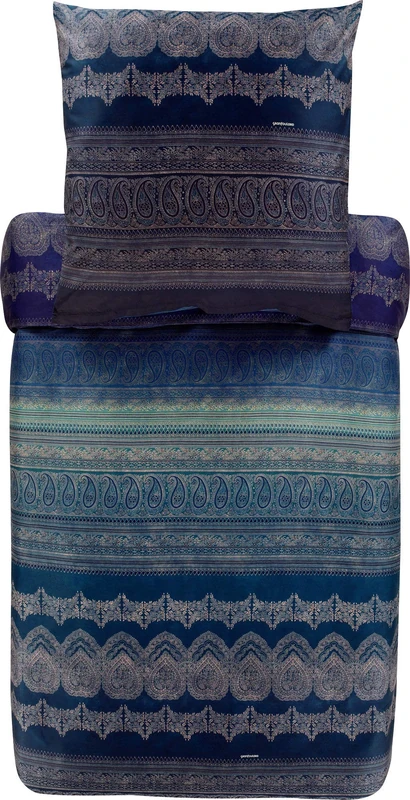 Bassetti Brunelleschi 9306334 Bed Linen + 1 Pillowcase Made from 100% Cotton Sateen in the Colour Blue B1, Dimensions: 135 x 200 cm + 1 K 80 x 80 cm