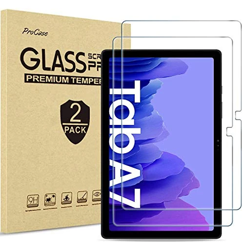 ProCase [2 Pack] Screen Protector for Galaxy Tab A7 10.4”, HD Clear 9H Hardness Tempered Glass Film Guard for Samsung Tablet SM-T500 T503 T505 T507