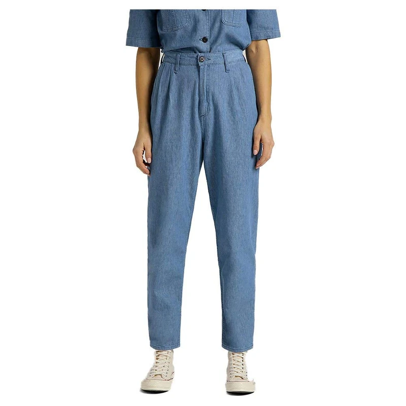 Lee Women's Pleated Stella Tapered Trousers, Light Linen, 24W / 31L