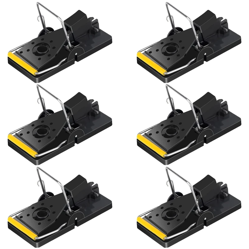 Trisiki Mouse Trap, 6 Pack Heavy Duty Reusable Snap Traps that Kill Instantly, High Sensitive Mice Catcher UK, Safe and Effective Rodent Trap for Indoors and Outdoors, Easy Set-up & Clean