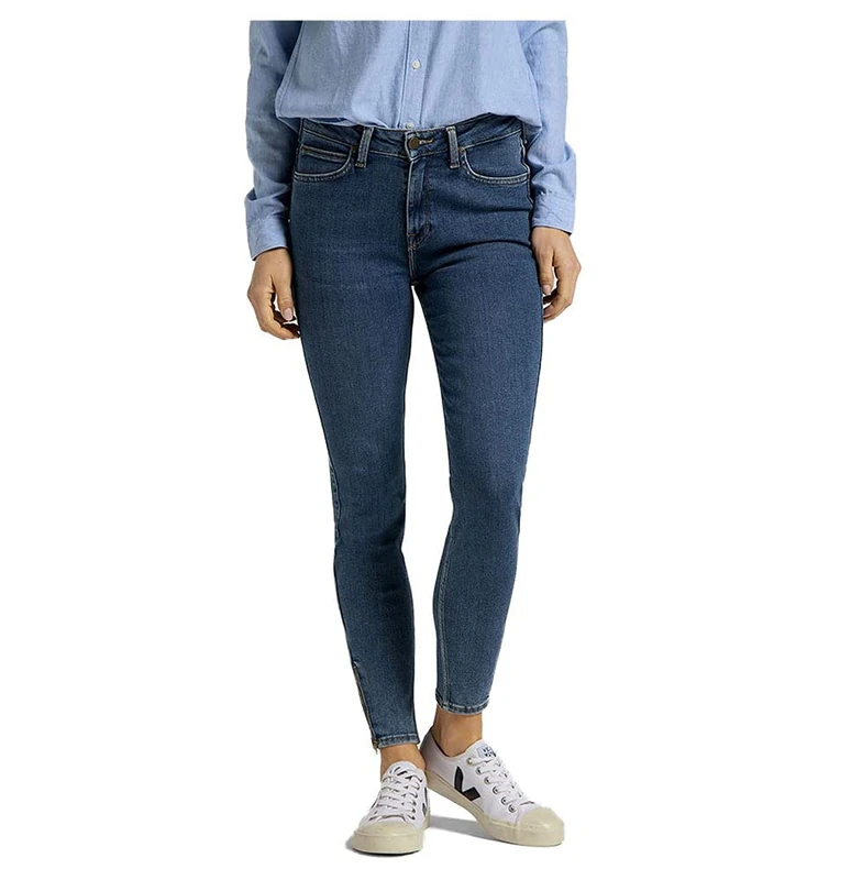 Lee Women's Scarlett High Zip Jeans, Mid Ely, 25W / 33L