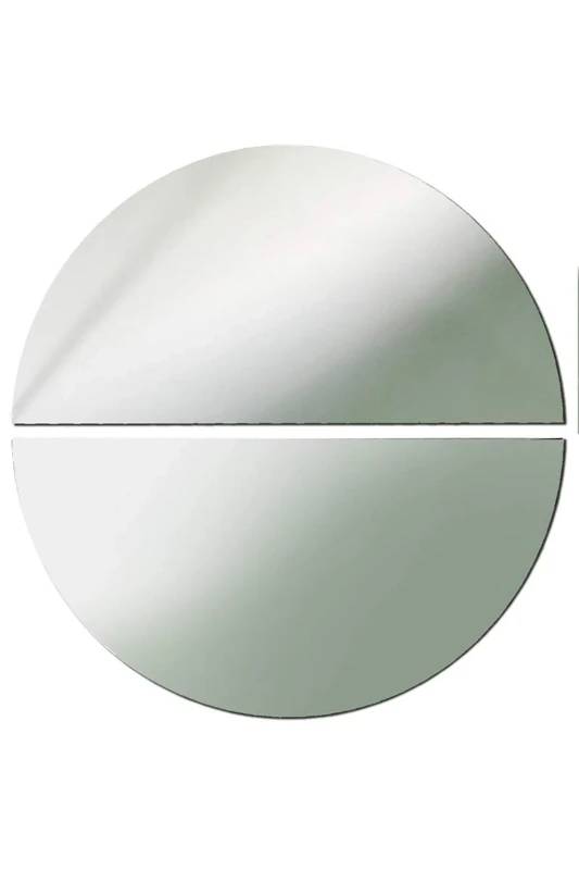 MirrorOutlet Modern Venetian Polished Edge 2 Piece Wall Mirror ? Large Size, Circular for Lounge,Dining Room, Bathroom,Bedroom, and More ? 900mmX900mm, YC101