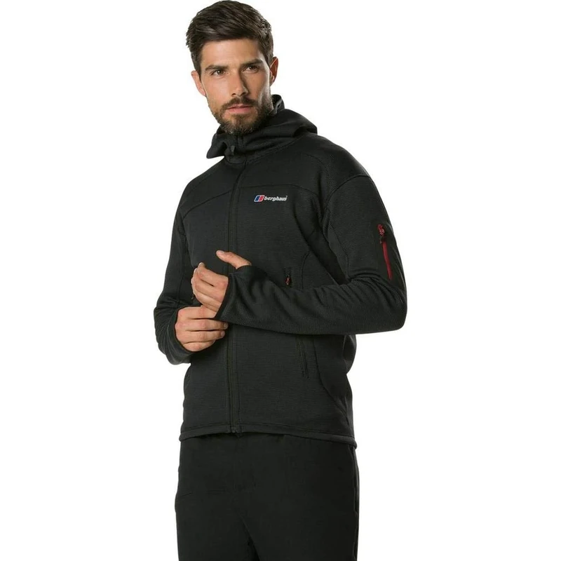 Berghaus Men's Pravitale Mountain 2.0 Performance Hooded Fleece Jacket | Extra Warmth | Smart Fit, Carbon/Black, XS