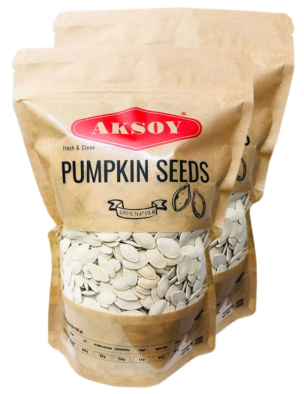 Aksoy Premium Roasted Salted White Pumpkin Seeds (with Shell) 1.5KG – Crunchy Snack, Rich in Flavor, Ideal for Sharing, Freshly Packed, Premium Taste Pumpkin Seeds (Packaging May Vary)