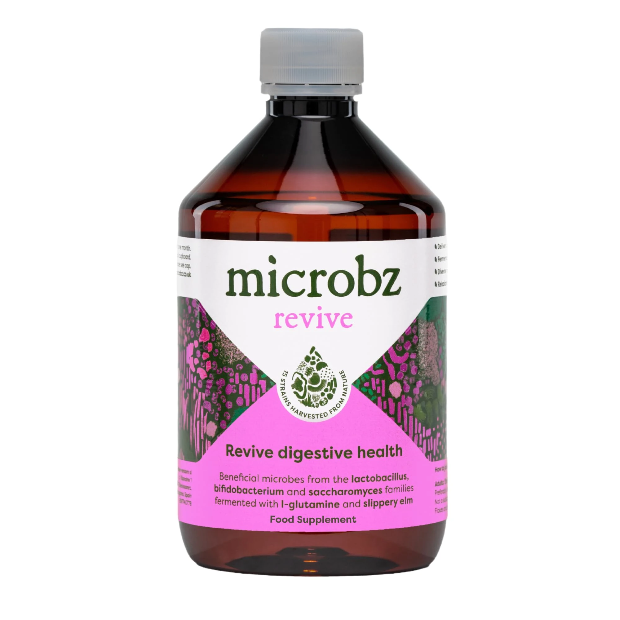 MICROBZ Revive Daily Probiotic (31 Servings) - Liquid Probiotics for Gut Health Support, Digestive Supplement for Women & Men, Soil-Based Bacteria, 100% Natural & Dairy Free