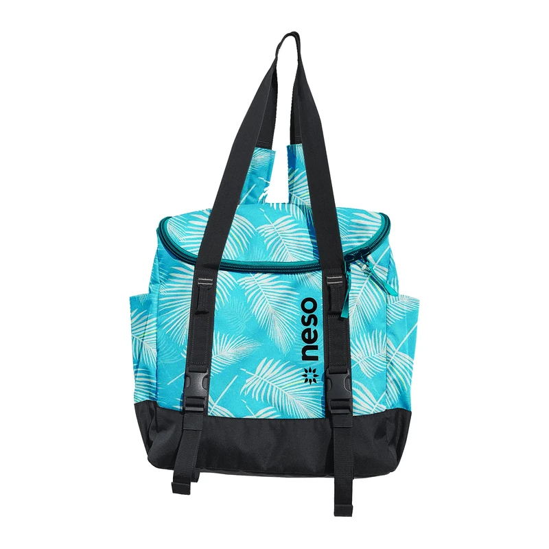Neso Beach Tote, Use as a Carry-On, Beach Bag or Backpack, Aqua Fronds, L, Tote