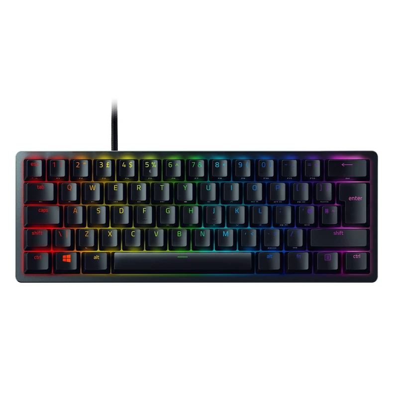 Razer Huntsman Mini (Purple Switch) - 60 Percent Compact Gaming Keyboard (Clicky Optical-Mechanical Switches, Doubleshot PBT Keycaps, Detachable USB-C Cable) QWERTY UK Layout | Black