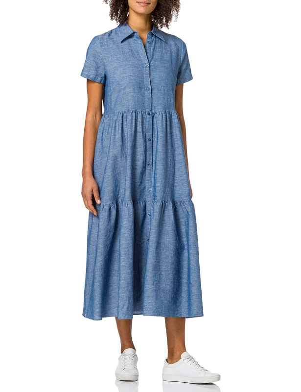 HUGO Women's Ennish 10234443 01 Blouse, Medium Blue420, 18