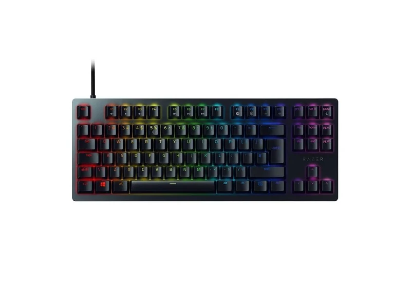Razer Huntsman Tournament Edition (Red Switch) - TKL Mechanical Gaming Keyboard (Compact Keyboard with Fastest Linear Opto-Mechanical Switches, PBT Keycaps, RGB Chroma Lighting) UK Layout | Black