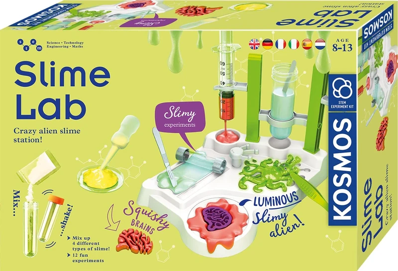 Kosmos 616878 Slime Lab Laboratory, Make Yourself and Explore Slime Experiment Set for Children with Multilingual Instructions (DE, EN, FR, IT, ES, NL)