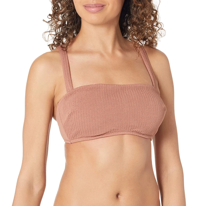 Seafolly Women's DD Cup Bandeau Bikini Top Swimsuit with Straps, Sea Dive Bronze, 8 US