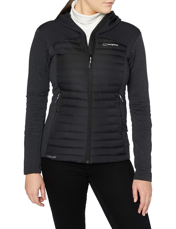 Berghaus Women's Nula Hybrid Synthetic Insulated Jacket | Durable Design | Water Resistant, Black/Black, 12