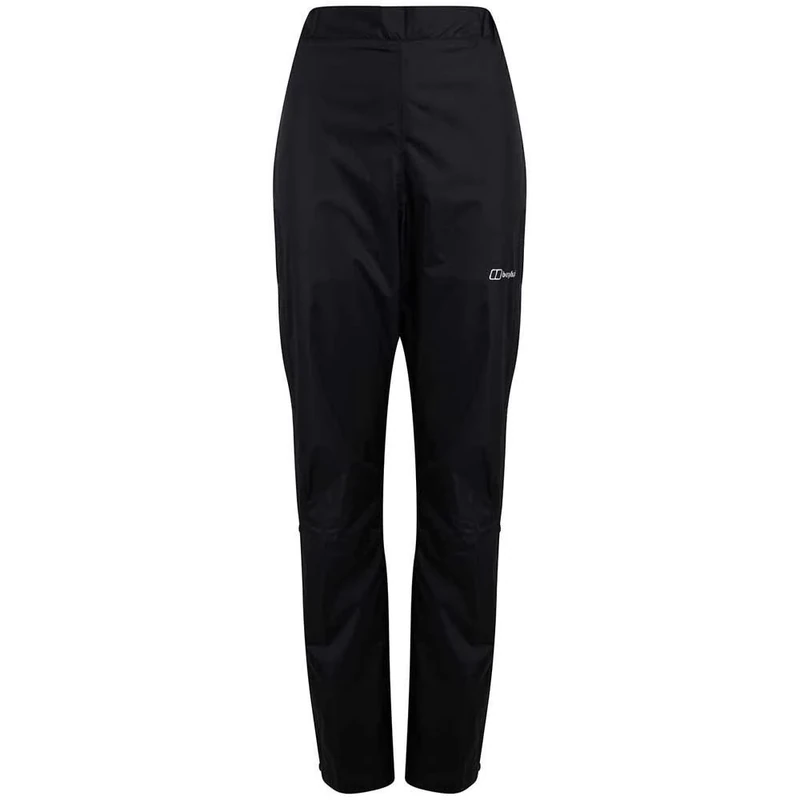 Berghaus Women's Deluge Waterproof Breathable Overtrousers | Durable | Comfortable Rain Pants Overtrousers, Black/Black, 14 31