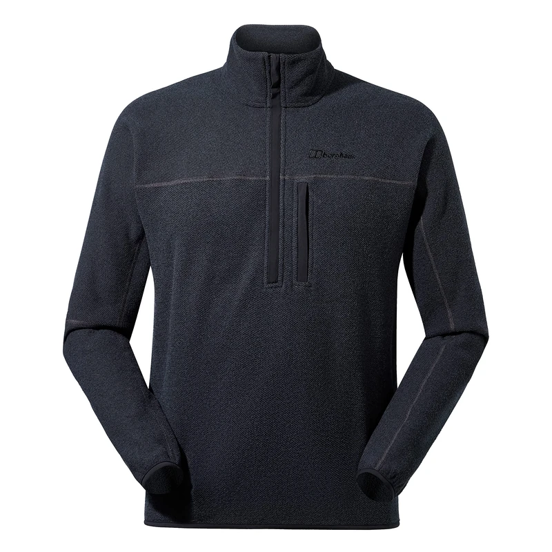 Berghaus Men's Stainton 2.0 Half Zip Fleece | Added Warmth | Extra Comfortable, Jet Black/Grey Pinstripe, XS - Image 1