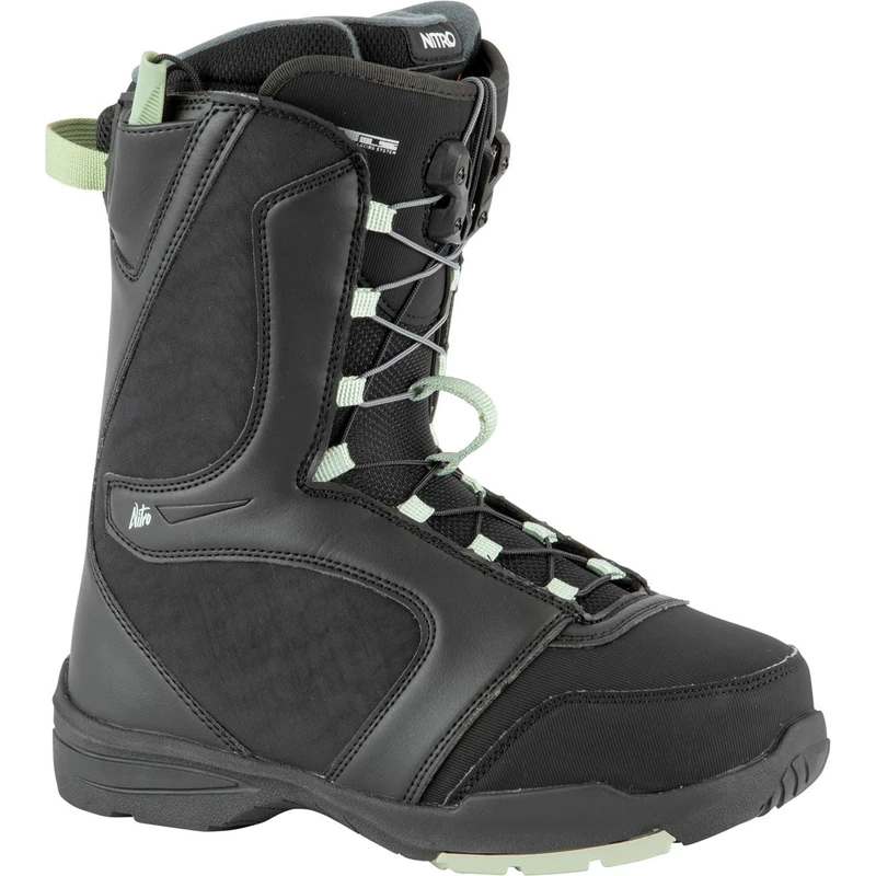 Nitro Women's Flora TLS Boot '22 Snowboard Boat, Black Mint, 235