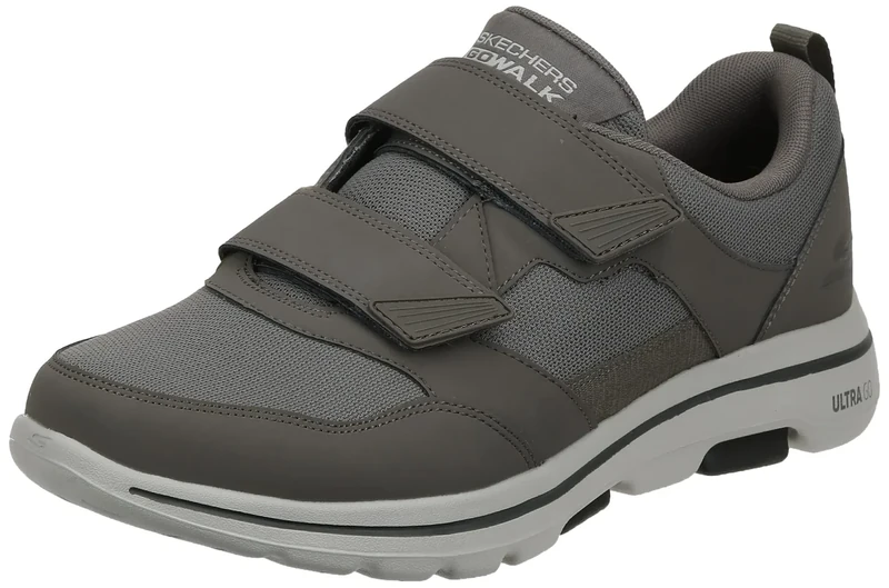 Skechers Men's Gowalk-Athletic Hook and Loop Walking Shoes | Two Strap Sneakers | Air-Cooled Foam, Khaki, 10 UK X-Wide