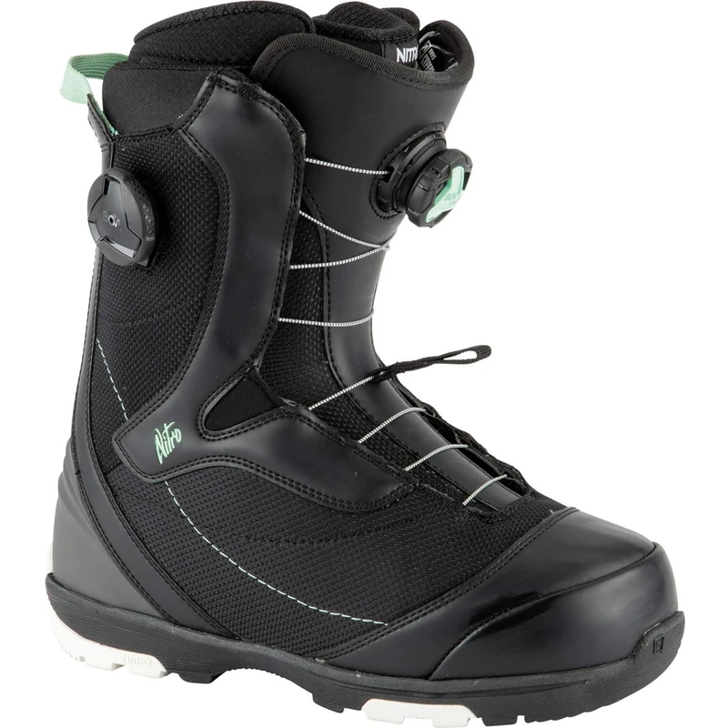 Nitro Women's CYCPRESS BOA DUAL BOOT'21 Snowboard Boat, Black-Mint, 36 2/3