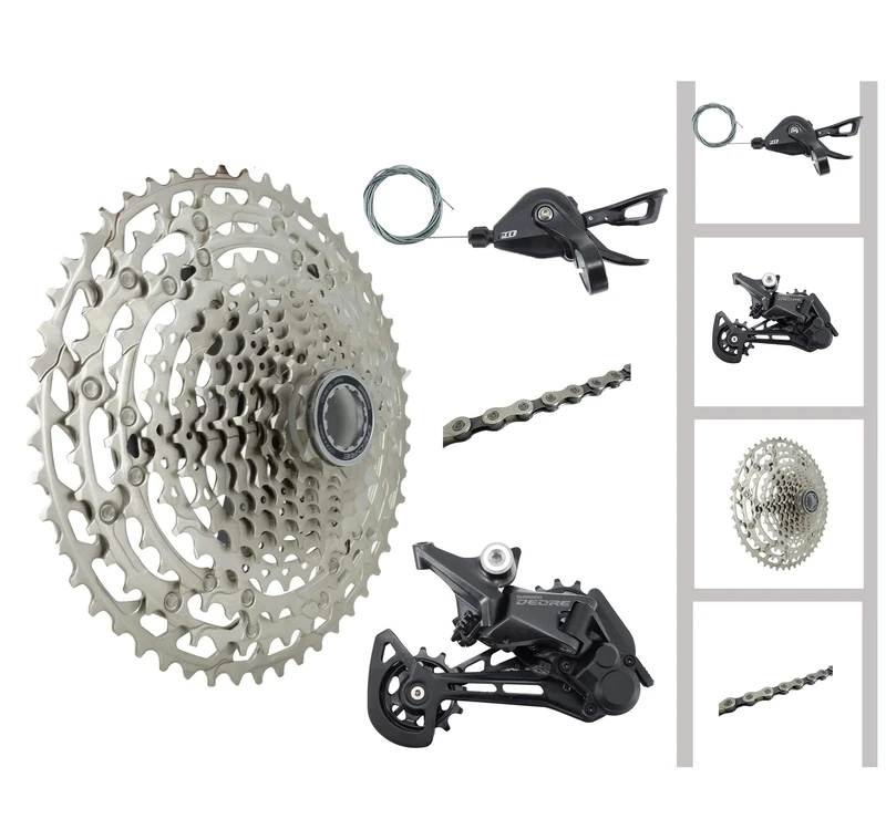 JGbike Compatible MTB groupset for Shimano Deore M5100 11 Speed shifters & Rear Derailleur, KMC X11 Chain,Sunrace 11-51T CS-M5100 Cassette