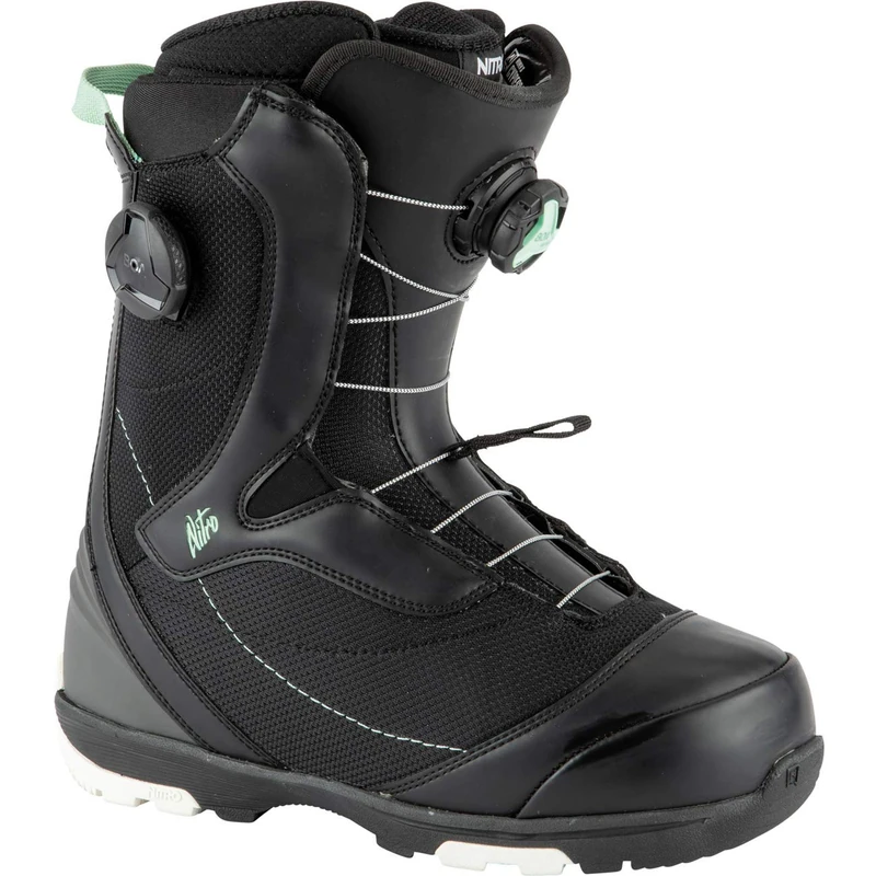 Nitro Women's CYCPRESS BOA DUAL BOOT'21 Snowboard Boat, Black-Mint, 39 1/3