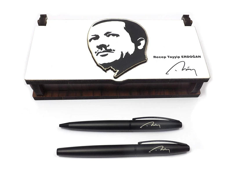 Gok-Turk Personalized Wooden Box with 2 Ballpoint Pens
