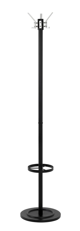 HAKU Möbel Hall-Tree Alu, Black, Aluminum, Metal - Size: H 179 cm X Ø 37 cm, Style: Modern