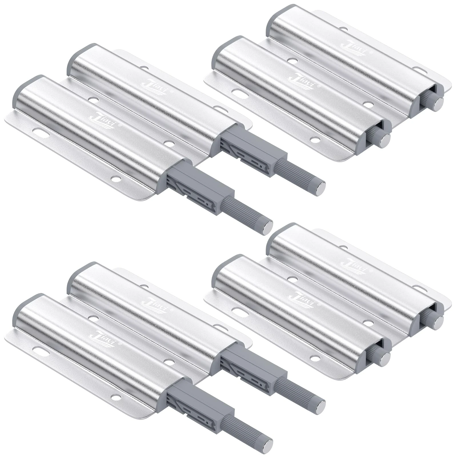 Jiayi Push Catch Metal Heavy Duty 4 Pack Double Push to Open Door Latch Touch Latches Kitchen Door Push Release Latch for Drawer Closure Door Catches Double Push Open Cabinet Hardware