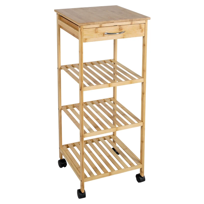 axentia Wooden Kitchen Trolley 37 x 89.5 x 37 cm
