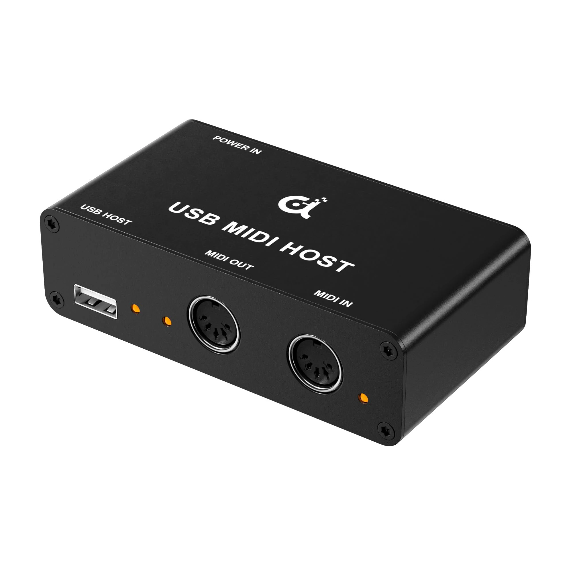 DigitalLife Standalone MIDI-USB Host Bridge Box - 1-In/1-Out 5-Pin MIDI Interface, LED Indicator, Metal Housing (Black)