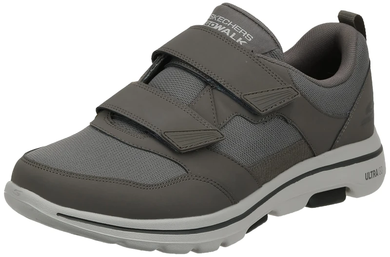 Skechers Men's Gowalk-Athletic Hook and Loop Walking Shoes | Two Strap Sneakers | Air-Cooled Foam, Khaki, 11 UK X-Wide