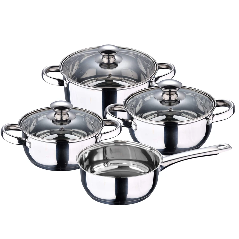 San Ignacio 7-Piece Saucepan Without Lid Ø16 (1.5L) / Saucepan Ø16 (1.5L) Saucepan Ø18 (2.0L) Saucepan Ø20 (3.0L), Stainless Steel, Induction, Silver - Image 1