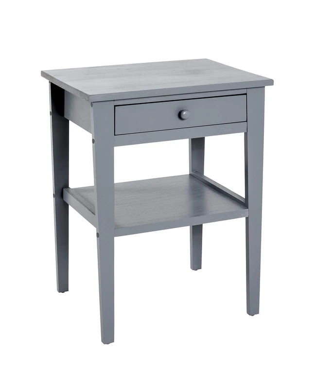 HAKU Möbel End Table Grey, Solid Wood - Size: W 46 cm X H 60 cm X D 35 cm, Style: Traditional