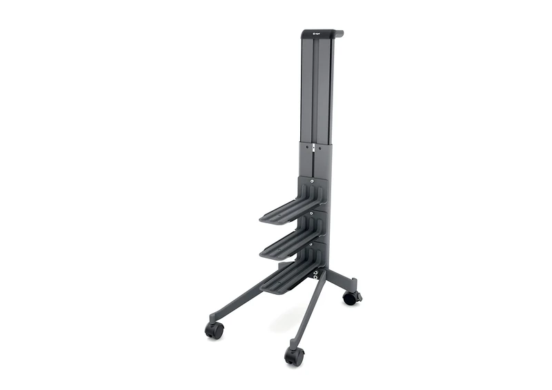 SIGEL MI200, "Workplace" Office Caddy, One-Sided, Mobile Pedestal, 489X324X1001 Mm, Metal, Dark Grey