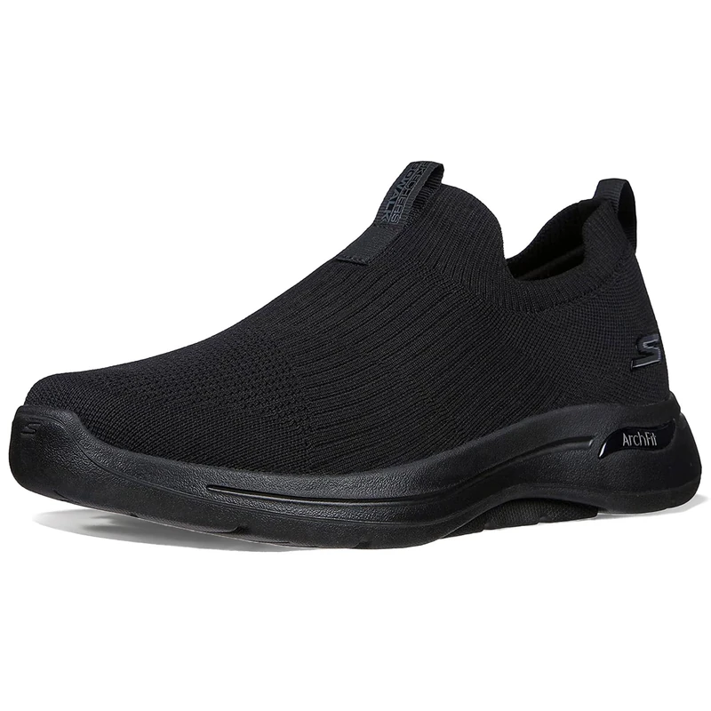 Skechers Men's Go Walk Arch Fit Iconic Walking Shoe,Black Textile/Trim,10 UK