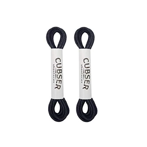 CUBSER Round Shoelaces (2 Pairs) Premium Waxed Durable Thin 3mm Laces for Dress Casual Oxford Shoes