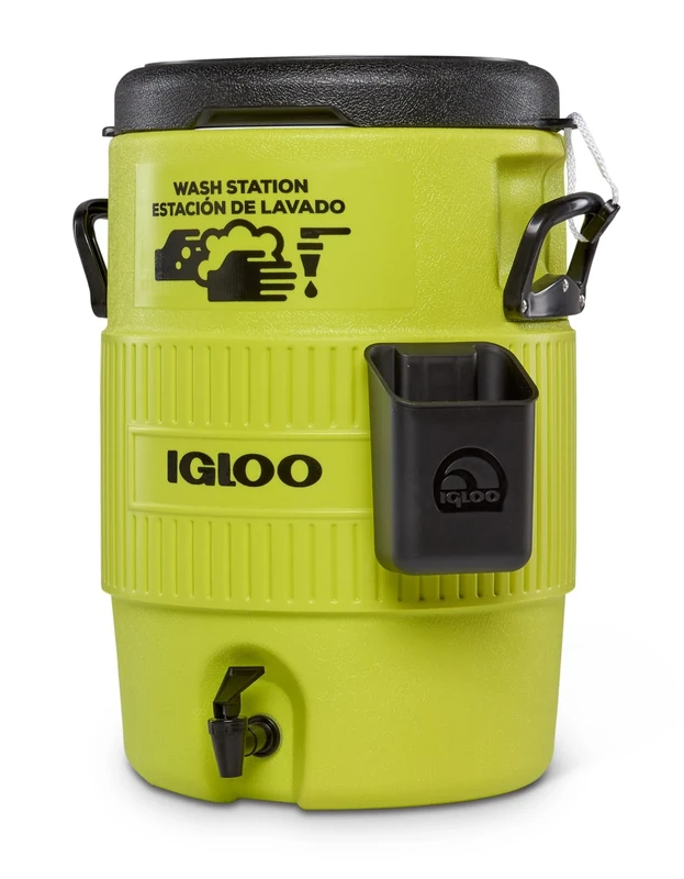 IGLOO Portable 10 Gallon Plastic Camping, Worksite, and Sporting Event Handwash Hand Washing Station Water Dispenser Jug with Spigot and Soap Caddy - Image 1