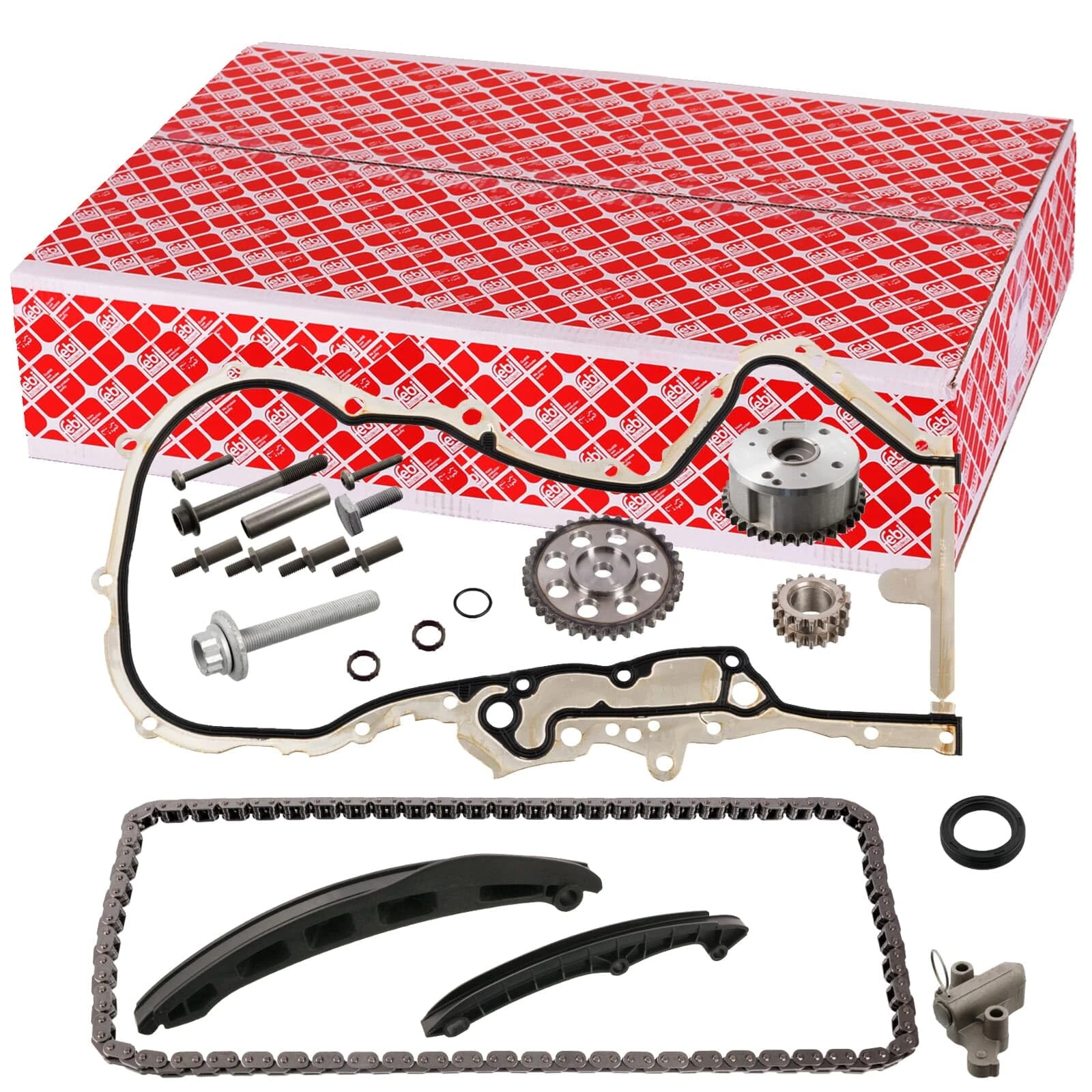 Febi Bilstein 106306 Timing Chain Set for Camshaft with Slide Rails and Chain Tensioner 1 Piece