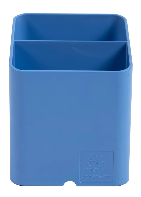 Exacompta - Ref. 677100D - box of 10 Clean'Safe blue pencil pots - With 2 compartments of different sizes and heights - Dimensions 7.4 x 7.4 x 9.3 cm - Blue color