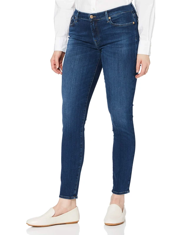 7 For All Mankind Women's Skinny Jeans - - 2 Mid Blue