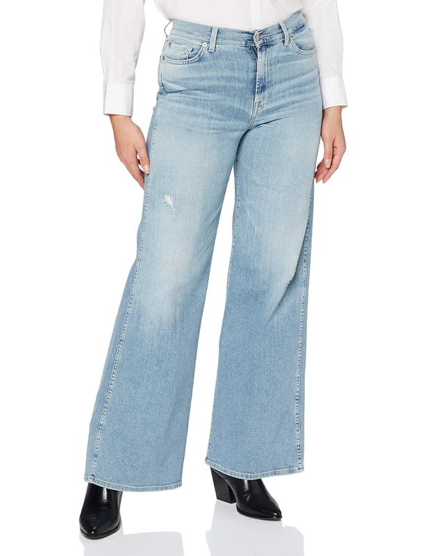 7 For All Mankind Women's Lotta Flared Jeans, Light Blue, 2