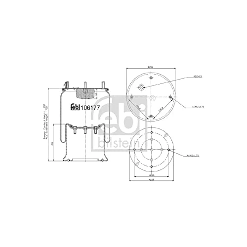 Febi Bilstein 106177 Air Spring Bellows with Steel Piston